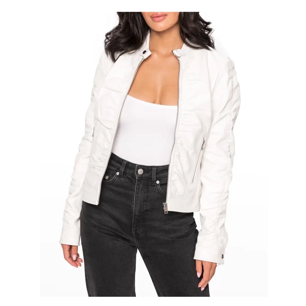 Lamarque White Leather Jacket